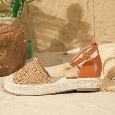 Lasaky - Woven Straw Sole Sandals with Comfortable Ankle Strap and Fisherman Style Fisherman Sandals Women, Fisherman Style, Fisherman Sandals, Color Lines, Outfit Casual, Casual Outfit, Brunei, Light Brown, Ankle Strap