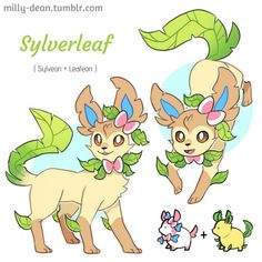 two cartoon animals with leaves on their heads