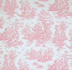 a pink and white wallpaper with toilers on it