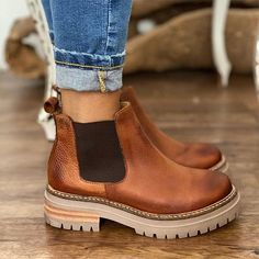 Heels Chunky Heel, Ankle Chelsea Boots, Heels Chunky, Mode Inspiration, Chunky Heel, Look Fashion