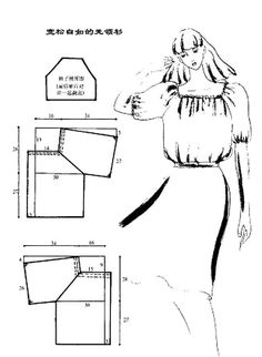 a drawing of a woman in a dress with her hands on her hips, and the measurements