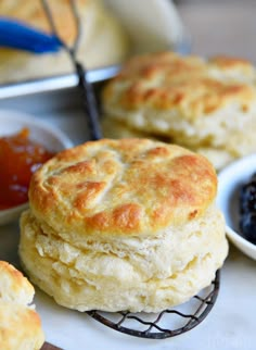 biscuits and jams are sitting on the table