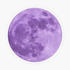 the full purple moon is shown in this round sticker, it's very bright