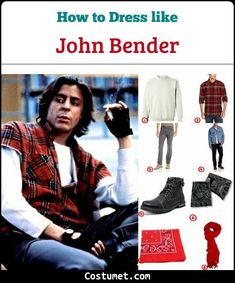 an advertisement for john bender's clothing and accessories from the 80s - 1990s