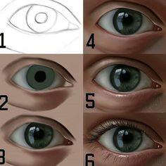 the steps to draw an eye