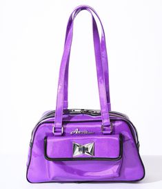 Violet Galaxy Sparkle Handbag - Unique Vintage - Womens, ACCESSORIES, HANDBAGS Purple Evening Satchel Shoulder Bag, Retro Purple Shoulder Bag For Everyday Use, Vintage Purple Bags For Formal Occasions, Vintage Purple Bag For Everyday Use, Vintage Purple Travel Bag, Purple Vintage Travel Bag, Vintage Purple Party Bag, Vintage Purple Party Bags, Violet Galaxy