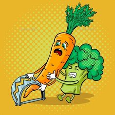 Carrot in Trap Pop Art Vector Illustration Broccoli Illustration, Pop Art Vector, Retro Vector Illustration, Art Vector Illustration, Pop Art Retro, Retro Vector, Comic Book Style, Book Style, Graphics Inspiration