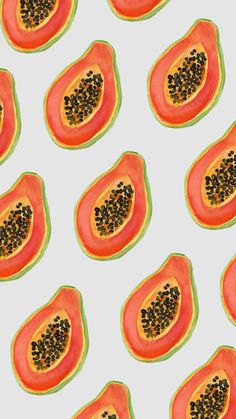 an image of papaya slices with seeds on them seamless background pattern for fabric or wallpaper