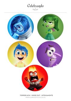 an image of the characters from despicables in different colors and sizes on a white background