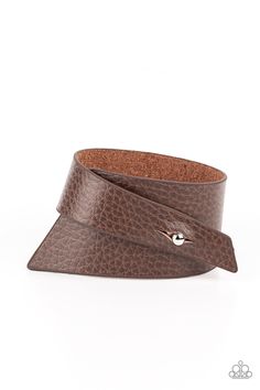 A triangular piece of brown leather delicately wraps around the wrist, creating an edgy asymmetrical centerpiece around the wrist. Features a studded button loop closure. Sold as one individual bracelet. Leather Braclet, Paparazzi Consultant, Pink Jewels, Brown Leather Bracelet, Brown Bracelet, Paparazzi Accessories, White Rhinestone, Leather Wrap Bracelet, Paparazzi Jewelry