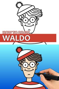 a drawing of a man with glasses and a hat on his head is being drawn