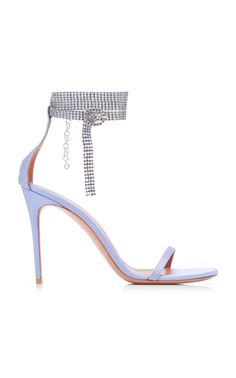 Giorgia Crystal-Embellished Satin Sandals By Amina Muaddi | Moda Operandi Glass Heels, Tan Pumps, Purple Sandals, Satin Sandals, Satin Pumps, Purple Satin