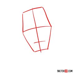 a drawing of a cube with lines drawn on it