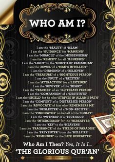 a poster with the words who am i?