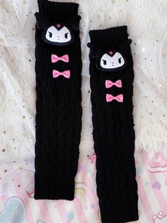 Kuromi My Melody Cinnamoroll Pompompurin Pochacco Hello Kitty Cute Girl JK Uniform Leg Warmers-ntbhshop Kuromi Leg Warmers, Teddy Bear Pajamas, Kawaii Leg Warmers, Cinnamoroll Pompompurin, Pink Sanrio, Hello Kitty Cute