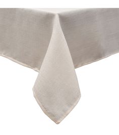 a white table cloth on top of a wooden table