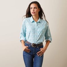 VentTEK Stretch Shirt Women's Western Fashion, Outfit For Date Night, Outfit For Date, Womens Western Fashion, Body Map, Western Women, Bread And Butter, Sea Breeze, Button Front Shirt