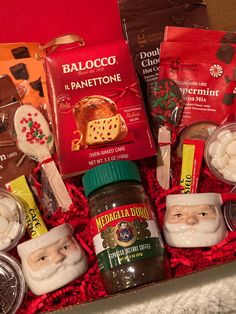 an assortment of christmas treats in a gift box