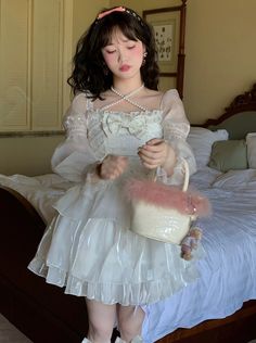 ❤︎Princess Birthday Dresses❤︎ Y2k Party Dress, White Lace Long Sleeve Dress, Collar Model, White Ruffle Dress, Y2k Party, 파티 드레스, Casual Party Dresses, Summer Party Dress, Fairy Dress