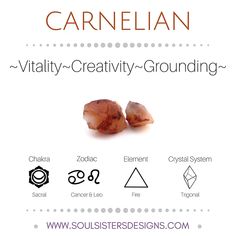 Carnelian | Metaphysical Healing Properties | Soul Sisters Designs Meditation Crystals, Crystal Meanings, Rocks And Gems, Crystal Grid