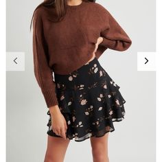 Never Worn- Just A Bit Too Long On Me! (I Am 5 2 And This Would Prob Fit Someone 5 4 And Up A Lot Better!) Casual Ruffled Bottoms For Winter, Casual Winter Skirt With Ruffles, Black Ruffled Mini Skirt For Fall, Tiered Mini Skirt, Ruffle Mini Skirt, Womens Skirt, Mini Skirts, Style Inspiration, Women Shopping