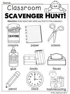 the back to school classroom scavenger hunt is displayed on an iphone screen,