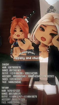 an advertisement for a hair salon with two dolls