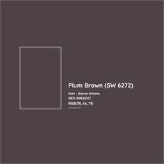 a white square with the words plum brown swi 727