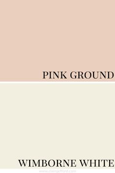 pink and white paint colors with the words pink ground, whimborne white