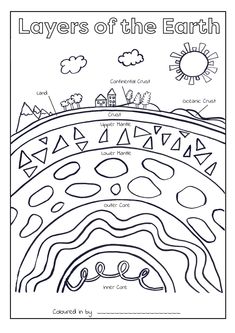 the layers of the earth coloring page for kids to color and print on their own