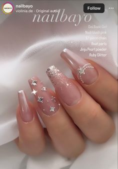 Elegant Touch Nails, Fancy Nails Designs, White Nail, Sparkly Nails, Elegant Nails, Luxury Nails, Classy Nails, Fancy Nails