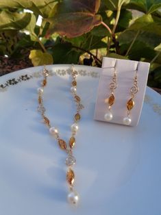 Pearl Necklace, 14K Gold Filled, With Citrine - Etsy Simple Jewellery, Beaded Necklaces, Simple Jewelry, Citrine, Favorite Jewelry, Gold Filled, Pearl Necklace, Beaded Necklace, Accessory Gift