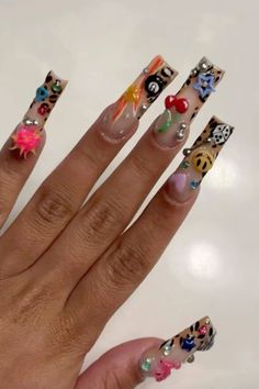 Y2k Junk Nails, Domino Nails, I Love Me Nails, 90s Nail Designs, Gemini Nails, Nail Set Ideas, Funky Nail Designs, Heels Elegant