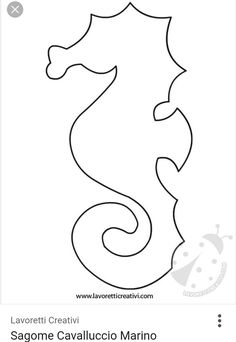 the outline of a seahorse is shown in black and white, as well as an image