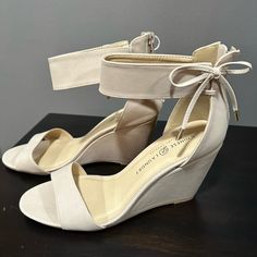 Nwt. Size 10/41. Never Worn, Tried On Once. Color: Nude. Type: Nubuck. Smoke Free Home. Beige High Heel Wedge Sandals Medium Width, Cream Wedge Heels For Spring, Red Wedge Sandals, Floral High Heels, Chinese Laundry Heels, Black Espadrilles Wedges, Red Wedges, Blue Wedges, Chinese Laundry Shoes