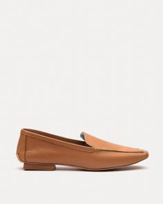 Camel Flats, Frances Valentine, Comfortable Loafers, Leather Loafer Shoes, Made In Brazil, Stacked Heel, Leather Loafers, Small Gifts, Leather Shoes