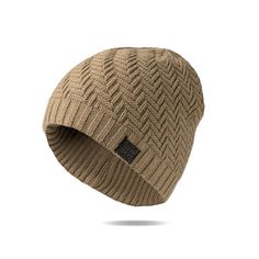 sandstone Men's Lodge Beanie displayed against a white background Cozy Beanie, Knit Men, Winter Day, Stay Warm, Hats For Men, Double Layer, Gloves, Cuff, Knitting