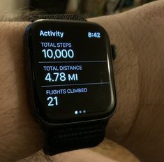 an apple watch displaying the time and activity