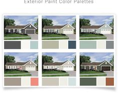 the exterior paint color palettes are all different colors