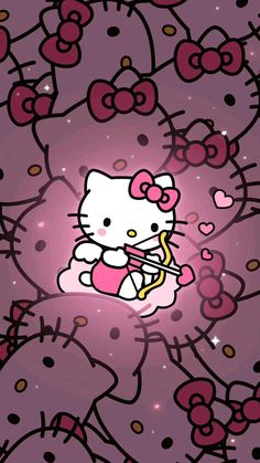 the hello kitty wallpaper has been added to it's purple and pink theme