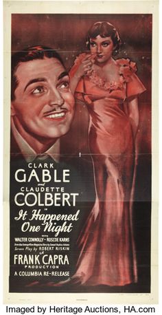 an old movie poster with a man and woman in evening dress looking at each other