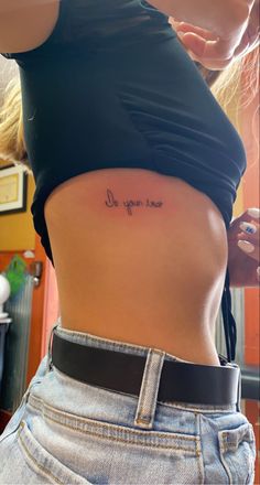 the back of a woman's stomach with an inscription on it that says, sweet may