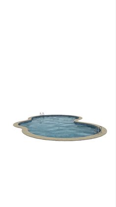 an empty swimming pool with blue water and no people around it on a white background