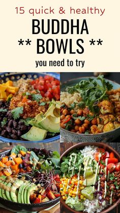 buddha bowls with the title 15 quick and healthy buddha bowls you need to try