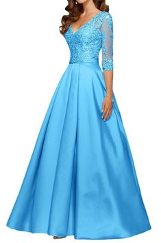 #vestidos#saias#blusas... Dresses With Sleeve, Party Dresses With Sleeves, Evening Party Dresses, Mother Of Groom Dresses, Neck Women, Prom Dresses With Sleeves, Groom Dress, Evening Party Dress, Classy Dress