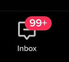 an inbox logo with the text 99 plus on it and a red speech bubble