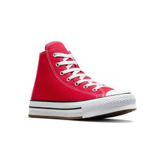 These Converse Chuck Taylor All Star Eva big kids' high top platform Sneakers get redesigned for kids.Click this FOOTWEAR GUIDE to find the perfect fit and more! These Converse Chuck Taylor All Star Eva big kids' high top platform Sneakers get redesigned for kids. Click this FOOTWEAR GUIDE to find the perfect fit and more! SHOE FEATURES High-top silhouette Canvas upper sits on top of an EVA foam platform midsole for elevated style Cushioned foam sockliner Softened stitches and liningsSHOE CONSTR Red High-top Platform Sneakers With Rubber Sole, Red High-top Platform Sneakers With Vulcanized Sole, Red High-top Platform Sneakers For Streetwear, Red High-top Casual Platform Sneakers, Red High-top Platform Sneakers For Casual Wear, Casual Red High-top Platform Sneakers, Trendy Red High-top Sneakers With Vulcanized Sole, Converse High-top Sneakers For School, Silhouette Canvas