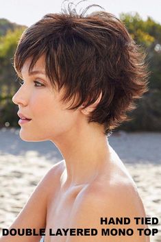 Amore Wigs : Tova (#2540) side 2 #Shorthairwithbangs Cropped Pixie, Rene Of Paris Wigs, Top Wig, Monofilament Wigs, Short Wavy, Looks Chic