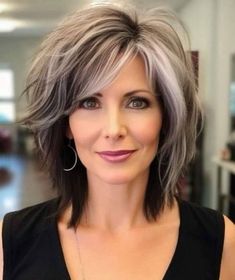 50 Best Winter Hairstyles for Short Hair Long Blended Layers Face Framing Shoulder Length, Long Bob Shag Hairstyles, Hair Styles Over 50 Fifty, Layered Textured Hair, Hot Mom Haircut, Ideas For Gray Hair, Hairstyles Women Over 50, Hair Stules, Spring Haircuts