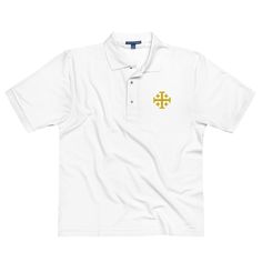 A classic piece that never goes out of style, this Port Authority embroidered polo has it all—relaxed fit, silky fabric, and a comfortable length. Get one for yourself and watch how it becomes a true outfit game-changer in your wardrobe. • 65% polyester, 35% cotton pique • Fabric weight: 5.0 oz/yd² (169.5 g/m²) • Relaxed fit that runs large • Flat knit collar and cuffs • Metal buttons with dyed-to-match plastic rims • Side vents for breathability Classic Embroidered Polo Collar Top, Classic Embroidered Tops With Polo Collar, Embroidered Cotton Polo Shirt, Nine Eleven, Pokemon Team Rocket, Pokemon Team, Gaming Merch, Team Rocket, Polo Sweatshirt